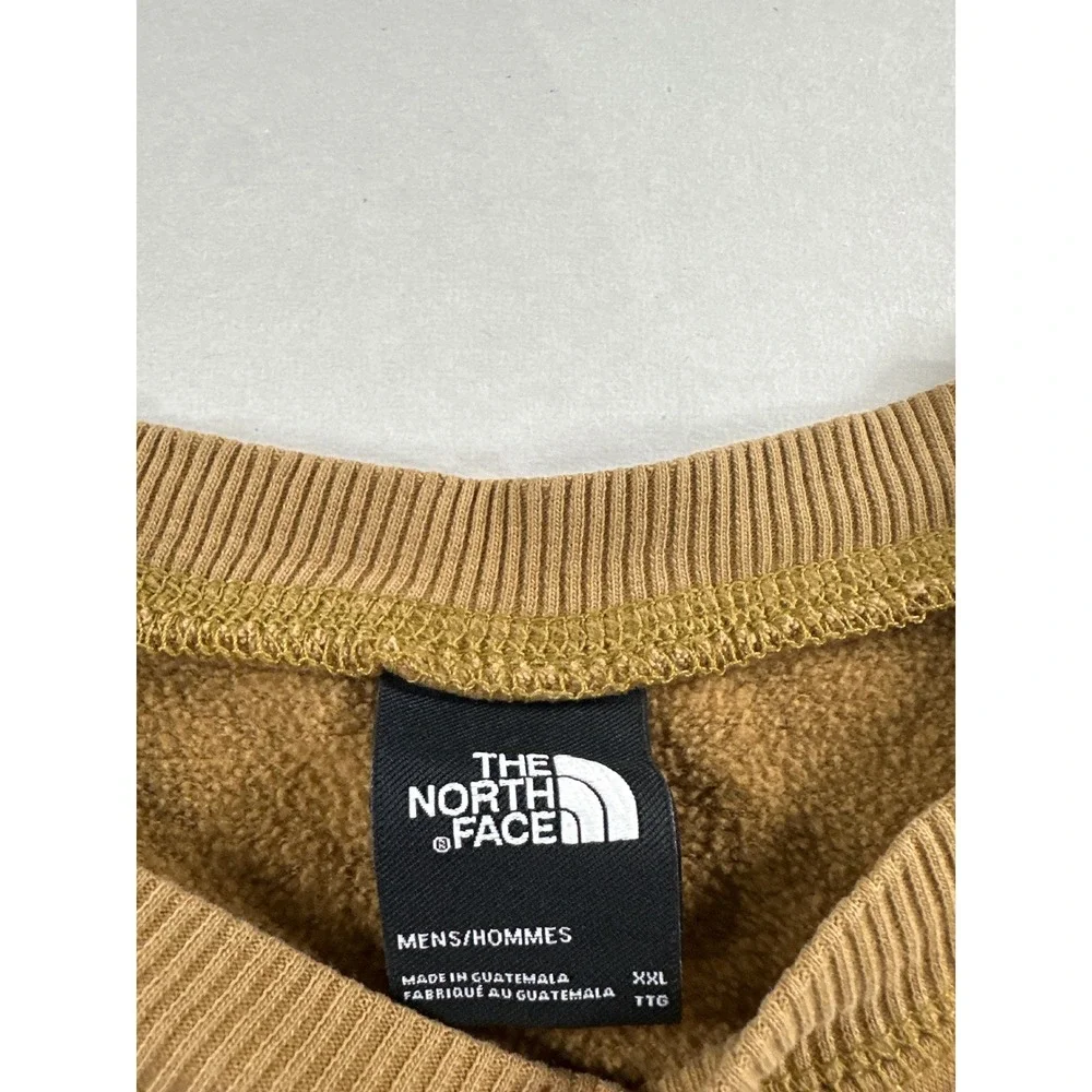 The North Face Mens XXL Tan Brown Heritage Patch Crewneck Fleece Sweatshirt